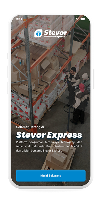 Halaman welcome di aplikasi stevor